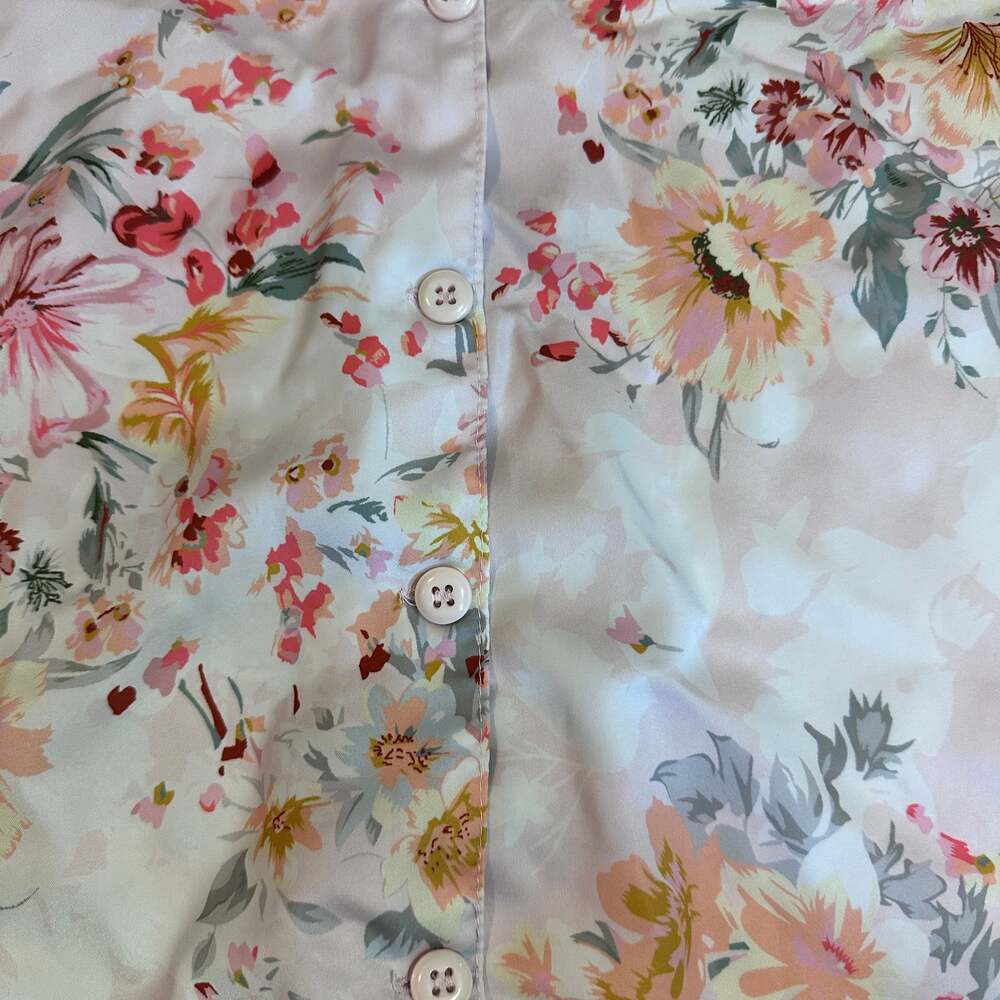 Floral Print Short Sleeve Pajama Top - Picture 5 of 5